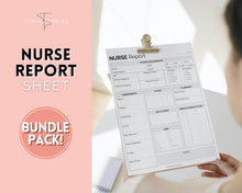 Load image into Gallery viewer, Nurse Report Sheet Bundle | ICU Report, Med Surg Report, Nurse Brain Sheet &amp; Sbar Nurse Report
