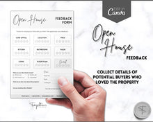 Load image into Gallery viewer, EDITABLE Open House Real Estate Feedback Form | Open House template for Realtors &amp; Brokers
