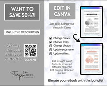 Load image into Gallery viewer, 30+ eBook Essentials Template Canva | Workbook, Worksheets &amp; Lead Magnet for Coaches &amp; Bloggers | Brit Mono
