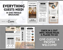 Load image into Gallery viewer, Airbnb Trifold Welcome Book Template | Editable Canva Welcome Guide for Vacation Rentals | Mono
