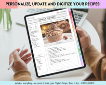 Load image into Gallery viewer, Digital Recipe Book for GoodNotes | Digital Recipe Template, Meal Planner, Cookbook Template for the iPad | Pastel Rainbow
