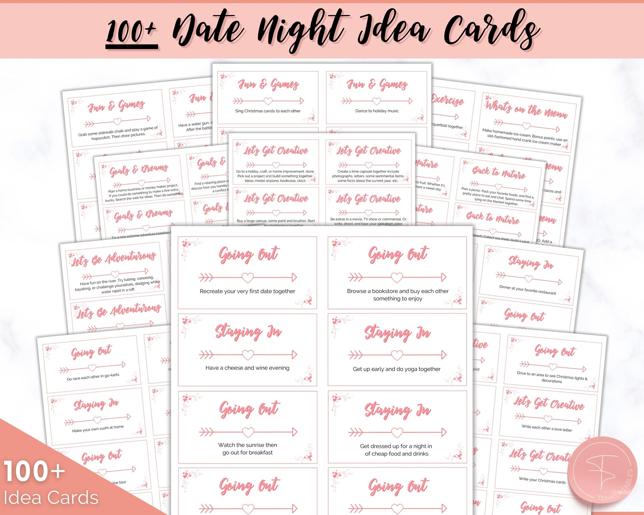 Couples Date Night Idea Cards 100 Printable Card Game Gift couples-date-night-idea-cards-100-printable-card-game-gift