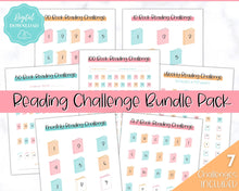 Load image into Gallery viewer, Book Reading Challenge BUNDLE | 52 Weeks, 100 Book Reading Log Printable Planner | Sky Colorful
