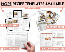 Load image into Gallery viewer, EDITABLE Recipe Sheet Template Bundle | Recipe Book, Cards &amp; Cookbook Binder, Food Planner Journal

