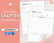 Chapter Summary Template | EDITABLE Essay Study Guide & Textbook Outline Review for Students | Minimalist