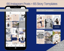 Load image into Gallery viewer, 130 REALTOR Instagram Templates. Editable Real Estate Canva Template Pack. Instagram Square Posts &amp; Stories. Social Media Marketing Graphics
