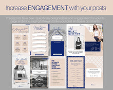 Load image into Gallery viewer, 130 REALTOR Instagram Templates. Editable Real Estate Canva Template Pack. Instagram Square Posts &amp; Stories. Social Media Marketing Graphics
