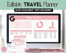 Load image into Gallery viewer, Travel Packing List Template | EDITABLE Google Sheets Packing Checklist for Vacation, Holidays and Cruises
