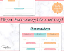 Load image into Gallery viewer, Pharmacology Nursing Template Printable | Pharmacology Study Guide, Notes &amp; Flash Cards | Colorful Sky
