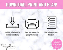Load image into Gallery viewer, Finance Planner BUNDLE | Budget Planner Templates, Financial Savings Tracker Printables, Monthly Debt, Bill, Spending, Expenses Tracker | Brit Pink
