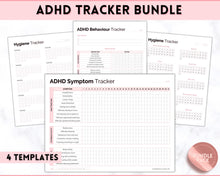Load image into Gallery viewer, ADHD Symptom Tracker, Behavior &amp; Hygiene Tracker BUNDLE | Pink
