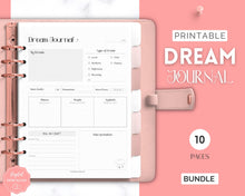 Load image into Gallery viewer, Dream Journal Printable BUNDLE | Dream Analysis, Dream Interpretation, Dream Tracker, Dream Diary &amp; Sleep Tracker | Mono
