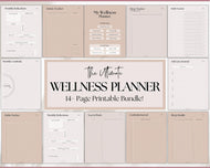 Self Care Planner & Wellness Journal BUNDLE | Printable Selfcare Tracker Checklist, Wellbeing, Mindfulness & Health Planners | Lux
