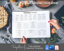 Load image into Gallery viewer, Editable Cleaning Schedule &amp; Housekeeping Checklist for House Chores | Mono Bundle
