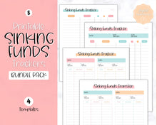 Load image into Gallery viewer, Sinking Funds Tracker BUNDLE | Printable Savings, Budget &amp; Finance Trackers | Colorful Sky
