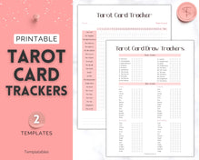 Load image into Gallery viewer, Tarot Card Trackers &amp; Monthly Readings | Learn Tarot Card Readings, Tarot Spreads | Beginner Tarot Planner Workbook, Grimoire &amp; Cheat Sheets | Pink
