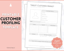 Load image into Gallery viewer, Target Audience Customer Market Template | Customer Avatar Market Research Worksheet, Ideal Client Buyer Persona Profile | Mono
