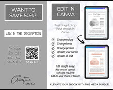 Load image into Gallery viewer, 140+ eBook Template Canva, Workbook, Worksheets &amp; Lead Magnet for Coaches, Bloggers. Opt In, Charts, Checklists, Planners, Webinar, Challenges | Brit Mono
