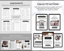 Load image into Gallery viewer, 140+ eBook Template Canva, Workbook, Worksheets &amp; Lead Magnet for Coaches, Bloggers. Opt In, Charts, Checklists, Planners, Webinar, Challenges | Brit Mono
