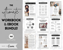 Load image into Gallery viewer, 140+ eBook Template Canva, Workbook, Worksheets &amp; Lead Magnet for Coaches, Bloggers. Opt In, Charts, Checklists, Planners, Webinar, Challenges | Lovelo Mono
