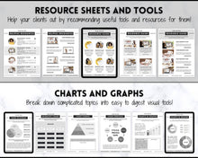 Load image into Gallery viewer, 140+ eBook Template Canva, Workbook, Worksheets &amp; Lead Magnet for Coaches, Bloggers. Opt In, Charts, Checklists, Planners, Webinar, Challenges | Lovelo Mono
