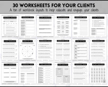 Load image into Gallery viewer, 140+ eBook Template Canva, Workbook, Worksheets &amp; Lead Magnet for Coaches, Bloggers. Opt In, Charts, Checklists, Planners, Webinar, Challenges | Lovelo Mono
