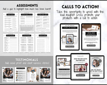 Load image into Gallery viewer, 140+ eBook Template Canva, Workbook, Worksheets &amp; Lead Magnet for Coaches, Bloggers. Opt In, Charts, Checklists, Planners, Webinar, Challenges | Lovelo Mono
