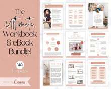 Load image into Gallery viewer, 140+ eBook Template Canva, Workbook, Worksheets &amp; Lead Magnet for Coaches, Bloggers. Opt In, Charts, Checklists, Planners, Webinar, Challenges | Natural Brown

