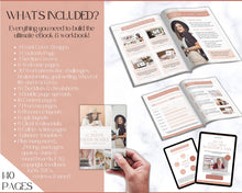 Load image into Gallery viewer, 140+ eBook Template Canva, Workbook, Worksheets &amp; Lead Magnet for Coaches, Bloggers. Opt In, Charts, Checklists, Planners, Webinar, Challenges | Natural Brown
