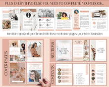Load image into Gallery viewer, 140+ eBook Template Canva, Workbook, Worksheets &amp; Lead Magnet for Coaches, Bloggers. Opt In, Charts, Checklists, Planners, Webinar, Challenges | Natural Brown
