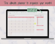 Load and play video in Gallery viewer, EDITABLE Monthly Calendar Planner Template | Google Sheets &amp; Excel Automated To Do List Spreadsheet | Pink
