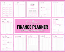 Load image into Gallery viewer, Finance Planner BUNDLE | Budget Planner Templates, Financial Savings Tracker Printables, Monthly Debt, Bill, Spending, Expenses Tracker | Brit Pink
