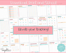 Load image into Gallery viewer, TEACHER Planner  Printable - 50+ pg BUNDLE | Academic Lesson Planner Template | Colorful Sky
