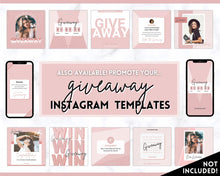 Load image into Gallery viewer, Social Media Giveaway Printable Template | Small Business Flyer | Influencer Marketing Content | Mono

