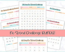 Load image into Gallery viewer, No Spend Challenge BUNDLE | Printable 30 day, 60 day, 90 day Savings Challenge &amp; Monthly Spending Tracker | Colorful Sky
