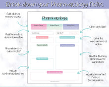 Load image into Gallery viewer, Pharmacology Nursing Template Printable | Pharmacology Study Guide, Notes &amp; Flash Cards | Mermaid
