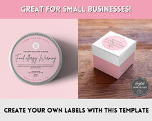 Load image into Gallery viewer, EDITABLE Food Allergy Label Template | Allergy Information Stickers, Allergen Cake Food Warning Label | Round
