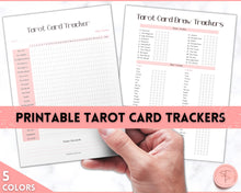 Load image into Gallery viewer, Tarot Card Trackers &amp; Monthly Readings | Learn Tarot Card Readings, Tarot Spreads | Beginner Tarot Planner Workbook, Grimoire &amp; Cheat Sheets | Pink
