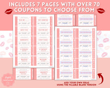 Load image into Gallery viewer, Naughty Sex Coupons for Valentines | Sexy Couples Coupon Book for Him &amp; Her | Personalized Kinky Valentines, Birthday, Anniversary Gifts | Pink
