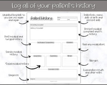 Load image into Gallery viewer, Patient History Sheet for Nursing School | Medical History Printable Report Sheet for Medical Students | Mono Sky
