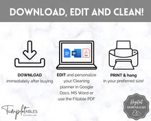 Load image into Gallery viewer, Editable Cleaning Schedule &amp; Housekeeping Checklist for House Chores | Mono Bundle
