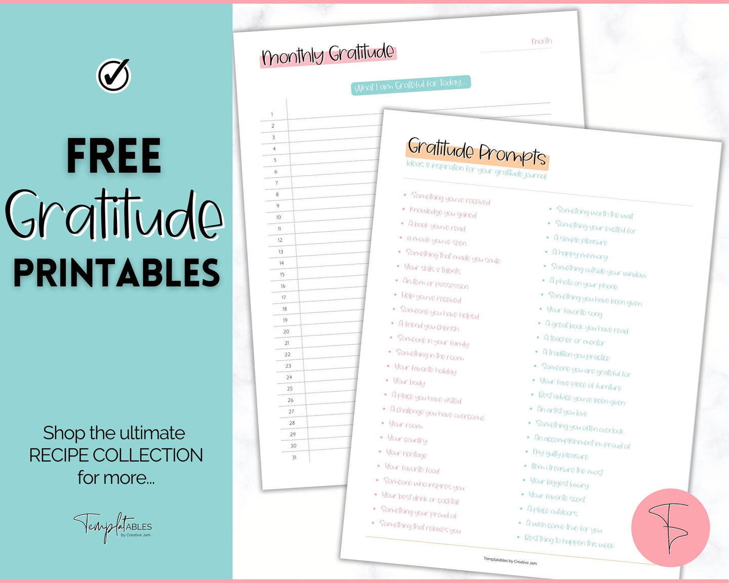 FREE - Gratitude Planner Printable | Daily Gratitude Journal | Colorful Sky