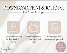 Load image into Gallery viewer, Gratitude Journal Printable Bundle | Mindfulness Log, Gratitude Template, Self Care &amp; Wellness Planner | Lux
