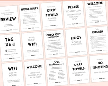 Load image into Gallery viewer, 15 Airbnb Posters! Editable Template Bundle, Wifi password Sign, Welcome Book, House Rules, Airbnb Host, Vacation Rental, Check Out Signage | Bold
