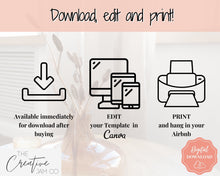 Load image into Gallery viewer, 15 Airbnb Posters! Editable Template Bundle, Wifi password Sign, Welcome Book, House Rules, Airbnb Host, Vacation Rental, Check Out Signage | Brit
