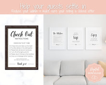 Load image into Gallery viewer, 15 Airbnb Posters! Editable Template Bundle, Wifi password Sign, Welcome Book, House Rules, Airbnb Host, Vacation Rental, Check Out Signage | Day
