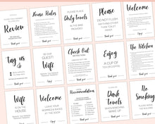 Load image into Gallery viewer, 15 Airbnb Posters! Editable Template Bundle, Wifi password Sign, Welcome Book, House Rules, Airbnb Host, Vacation Rental, Check Out Signage | Day

