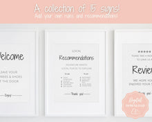 Load image into Gallery viewer, 15 VRBO Posters! Editable Template Bundle, Wifi password Sign, Welcome Book, House Rules, Airbnb Host, Vacation Rental, Check Out Signage | Google Docs / MS Word
