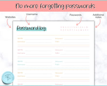 Load image into Gallery viewer, Password Tracker BUNDLE | 3 Printable Password Log &amp; Organizers, Password Keeper, Password Manager | Colorful Sky
