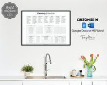 Load image into Gallery viewer, Editable Cleaning Schedule &amp; Housekeeping Checklist for House Chores | Mono Bundle
